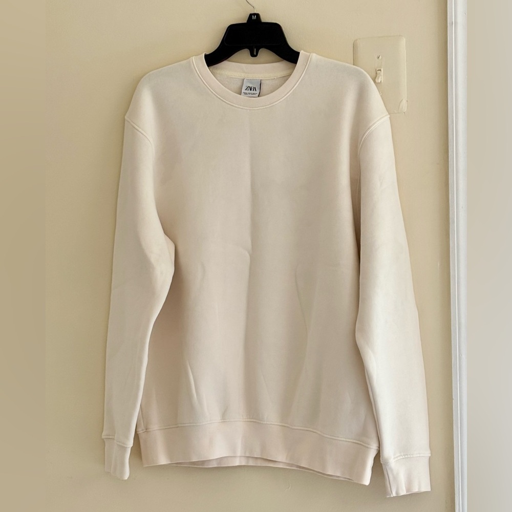 Zara Cream Crewneck Men's Sweater M size
